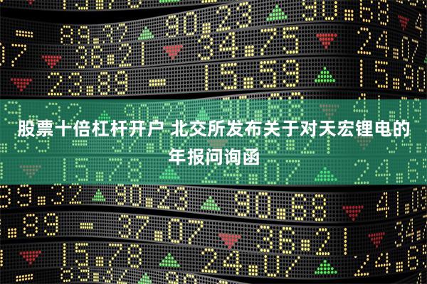 股票十倍杠杆开户 北交所发布关于对天宏锂电的年报问询函