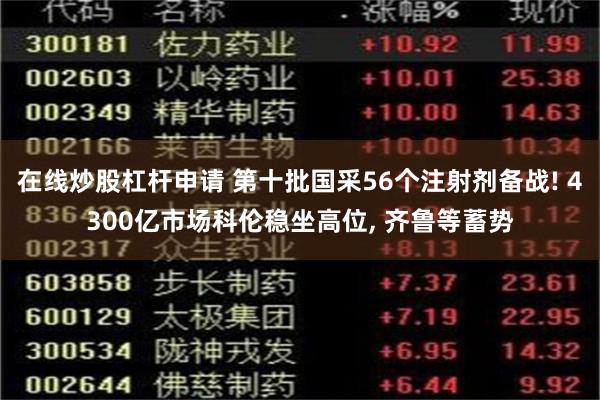 在线炒股杠杆申请 第十批国采56个注射剂备战! 4300亿市场科伦稳坐高位, 齐鲁等蓄势