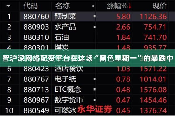 智沪深网络配资平台　　在这场“黑色星期一”的暴跌中